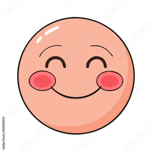 smiling face with rosy cheeks icon