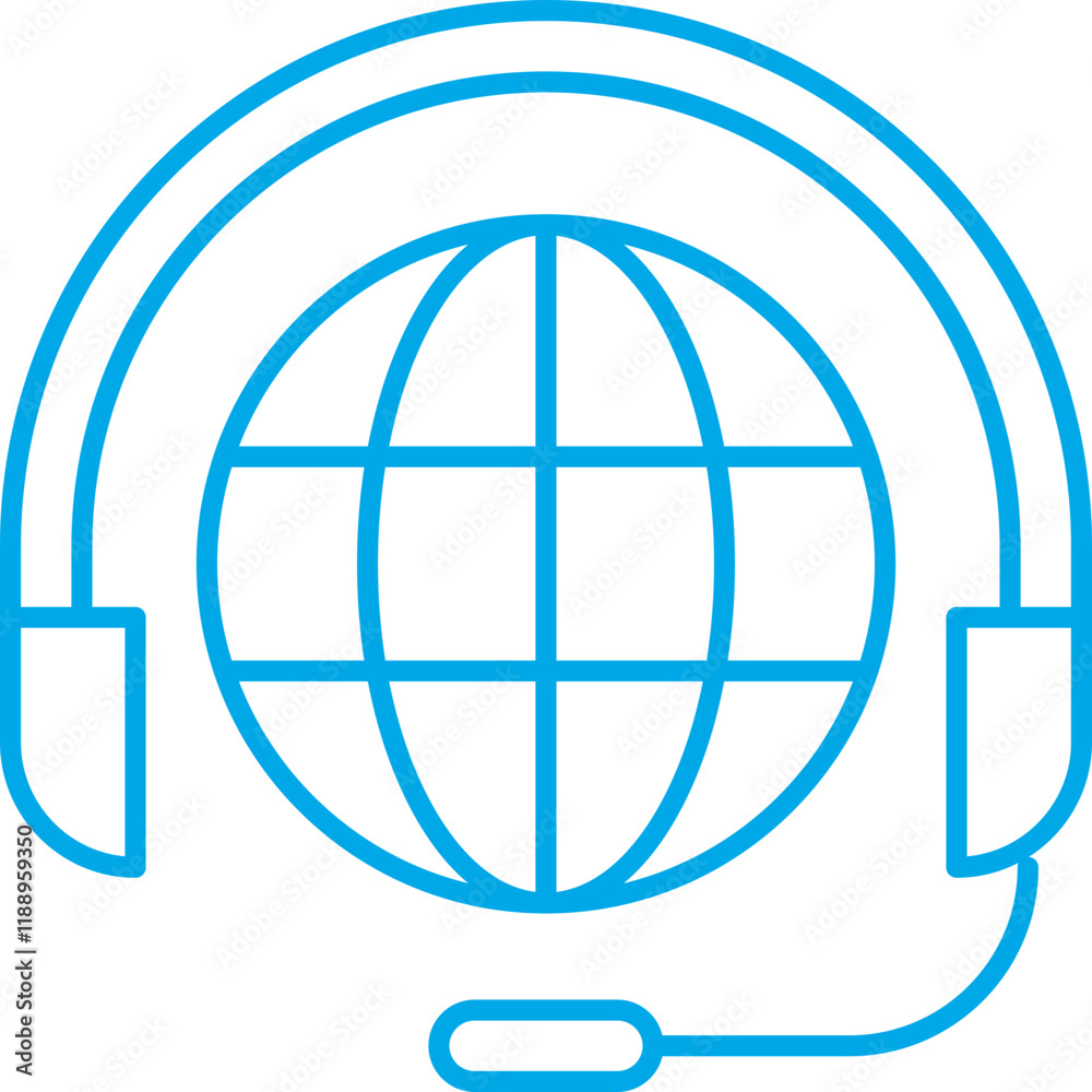 Worldwide Support icon single vector illustration Worldwide Support icon single vector illustration
