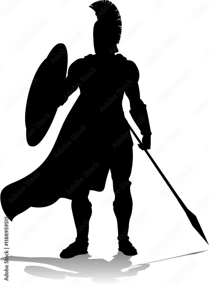 Spartan Silhouette Gladiator Trojan Greek Warrior Spartan Silhouette Gladiator Trojan Greek Warrior