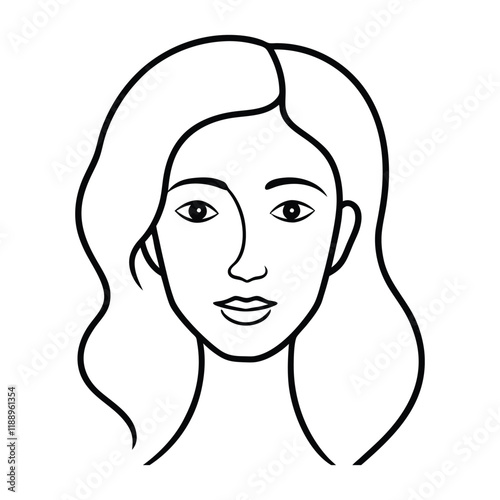 A minimalist depiction of a woman's face, drawn with a single, continuous line. The elegant design highlights her features with simplicity and artistic flow.