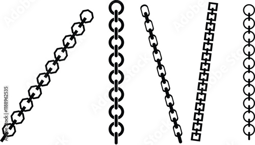 Chain isolated on white background ,Iron chains silhouette 