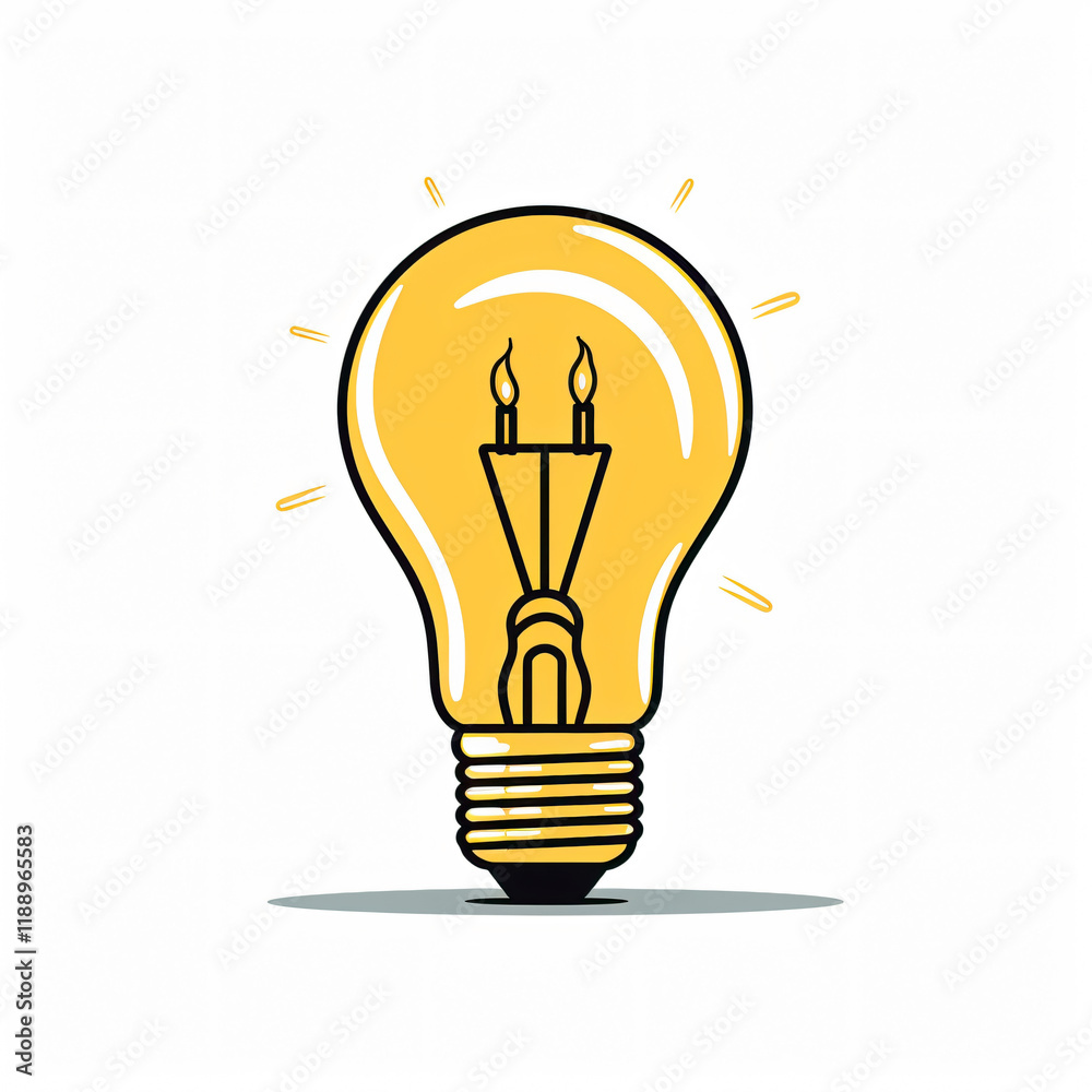 Light Bulb Idea Concept Icon Simple Flat Design Vector white symbol energy sketch Light Bulb Idea Concept Icon Simple Flat Design Vector white symbol energy sketch
