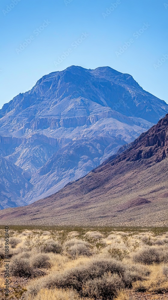 Majestic Mountain Range in a Desert Landscape Majestic Mountain Range in a Desert Landscape