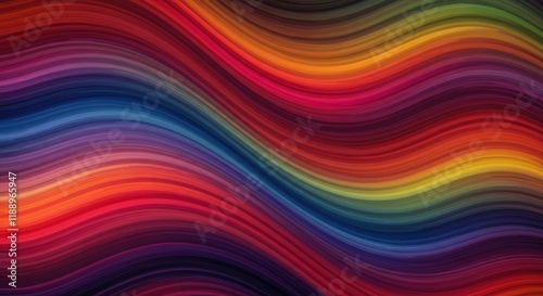 Rainbow Wave Abstract: Dynamic, colorful wave pattern in vibrant hues of red, orange, yellow, green, blue, and purple, creating a mesmerizing and energetic visual effect.  Perfect for backgrounds.
