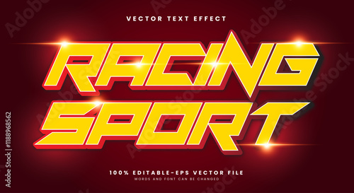 Racing Sport editable text effect Template Suitable for Lightning style
