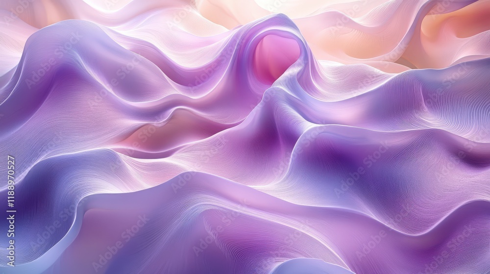 Fototapeta premium Abstract Background - Flowing Purple Waves Illustration