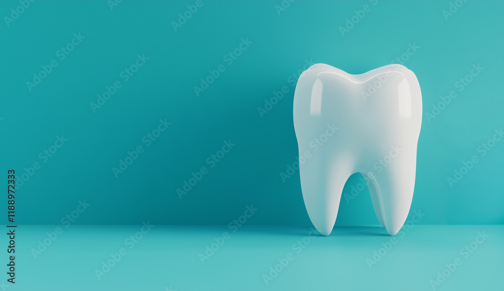 3D rendered tooth on blue background, Cleaning and whitening teeth, odontology concept 3D rendered tooth on blue background, Cleaning and whitening teeth, odontology concept