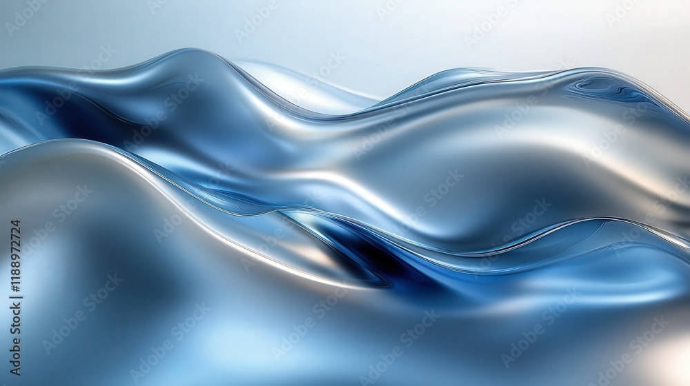 Obraz premium Abstract Background - Flowing Blue Waves