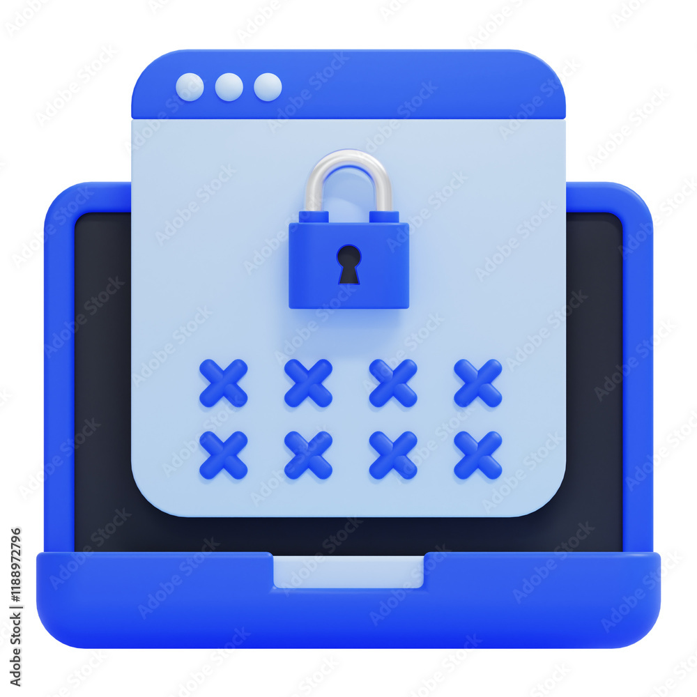PNG 3D data encryption icon isolated on a white background PNG 3D data encryption icon isolated on a white background