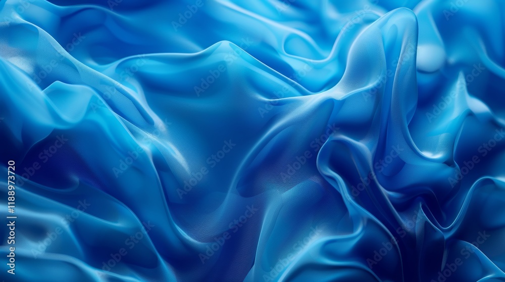 Obraz premium Abstract Blue Silk Drape Wallpaper