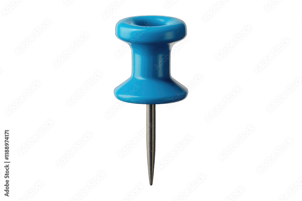 A single blue pushpin with a metallic pin, isolated against a transparent background. A single blue pushpin with a metallic pin, isolated against a transparent background.