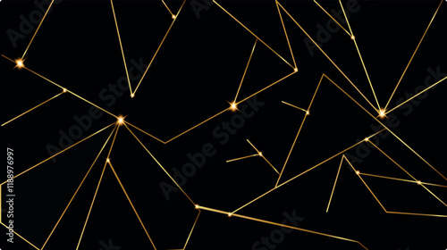 Black dark geometic background with golden lines. vector illustation photo