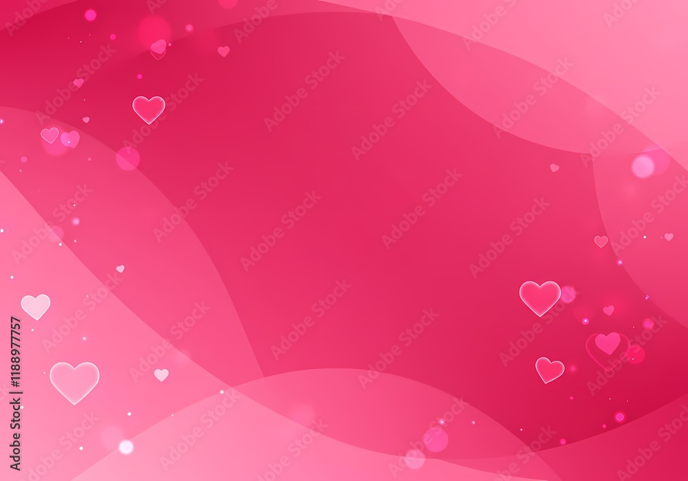 Romantic Pink Valentine s Day Background with Hearts and Soft Glowing Lights Romantic Pink Valentine s Day Background with Hearts and Soft Glowing Lights