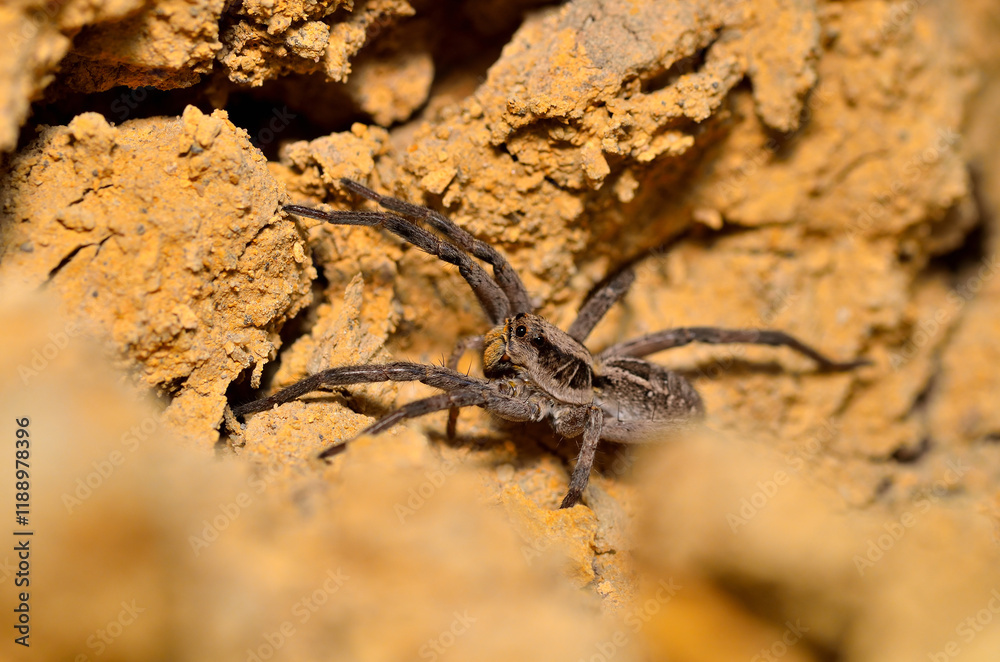 beautiful wolf spider stalking a prey beautiful wolf spider stalking a prey