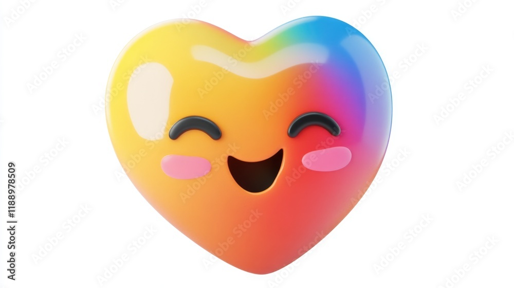 A vibrant heart-shaped smiley with a cheerful expression embodies the spirit of love on Valentine's Day, perfect for sharing warm feelings with loved ones A vibrant heart-shaped smiley with a cheerful expression embodies the spirit of love on Valentine's Day, perfect for sharing warm feelings with loved ones