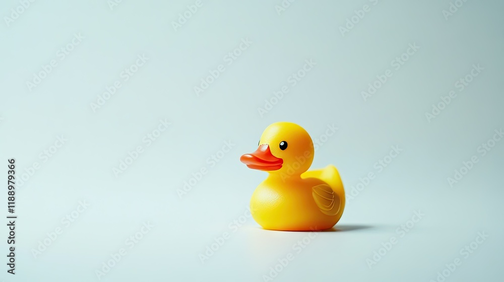 Brightly colored duckling resting on a simple white background, perfect for a clean, minimalistic composition. Brightly colored duckling resting on a simple white background, perfect for a clean, minimalistic composition.