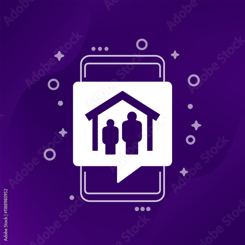 shelter app icon with house and people