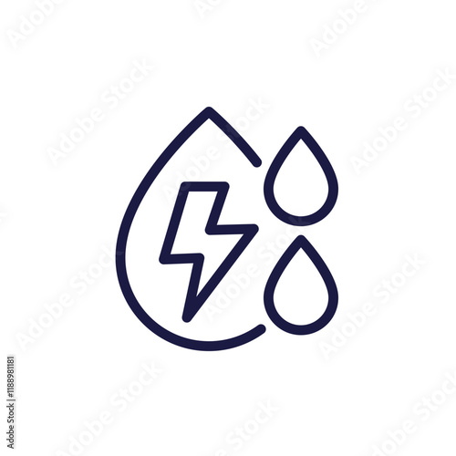 Electrolyte line icon with water drops
