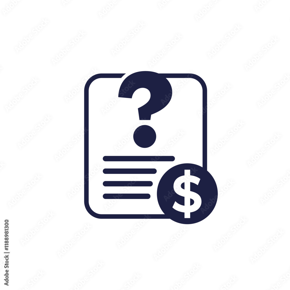 hidden costs icon on white, unknown expenses hidden costs icon on white, unknown expenses