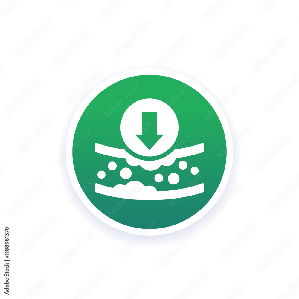 lower cholesterol icon with an artery, vector