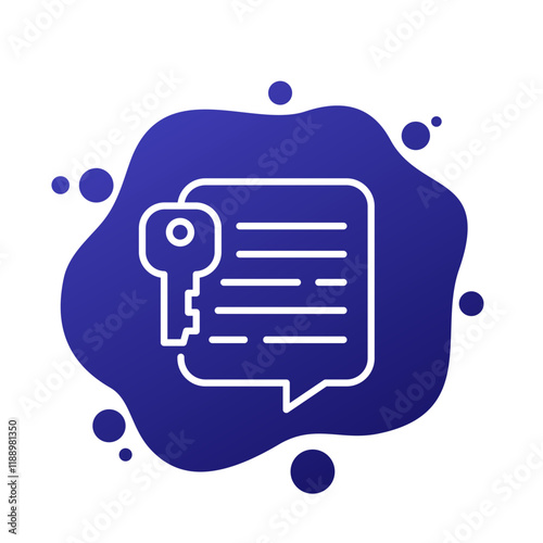 key message icon, line vector