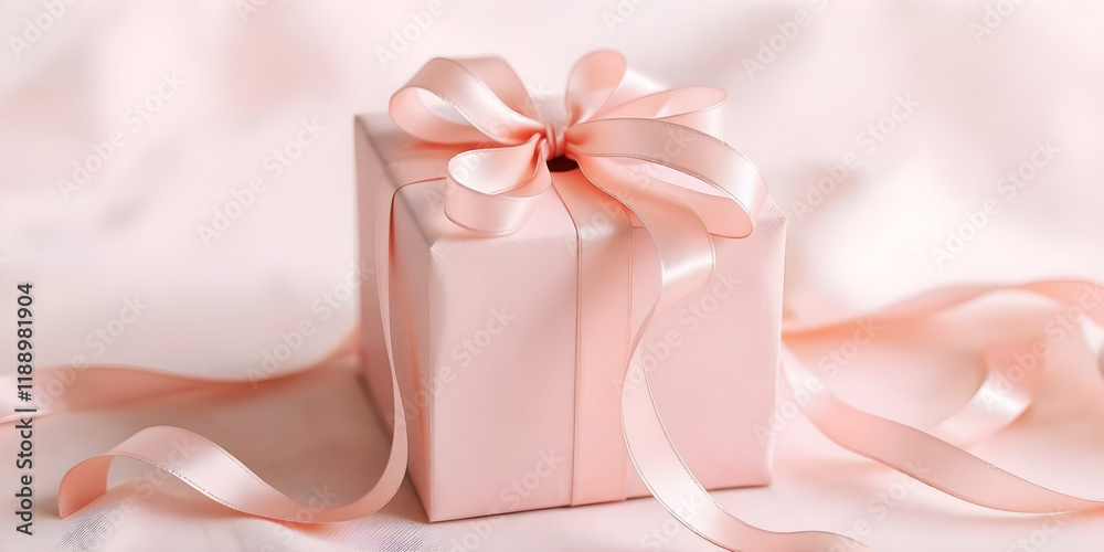 A gift box with a ribbon A gift box with a ribbon