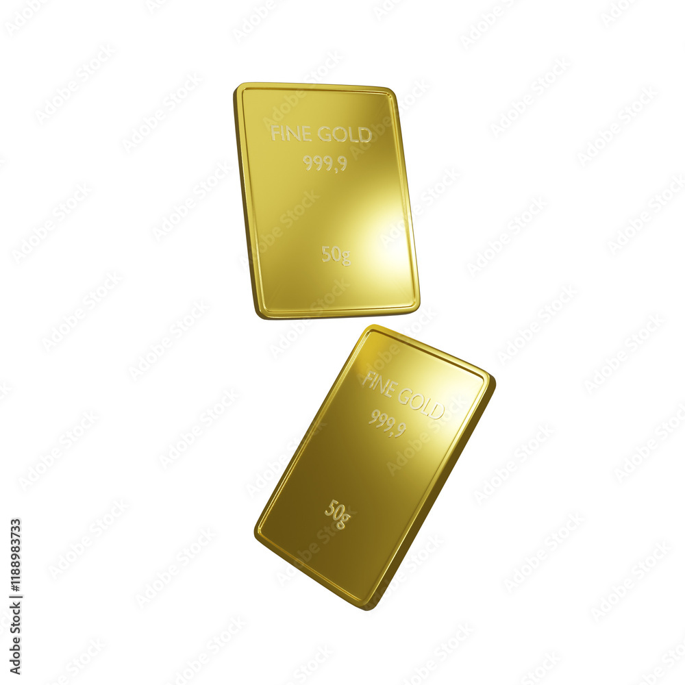 3D icon render gold bars illustration on transparent background 3D icon render gold bars illustration on transparent background