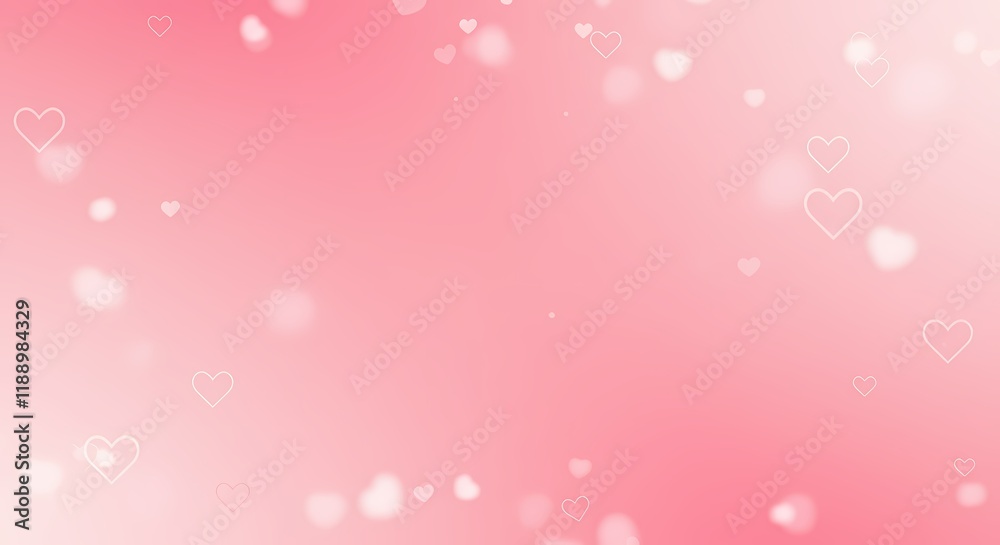 Romantic Pink Valentine s Day Background with Soft Hearts and Bokeh Lights Romantic Pink Valentine s Day Background with Soft Hearts and Bokeh Lights