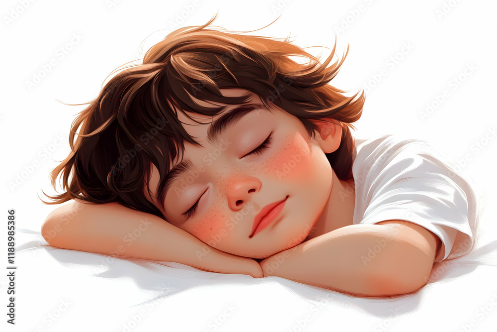 Sweet dreams of a peacefully sleeping child with rosy cheeks Sweet dreams of a peacefully sleeping child with rosy cheeks