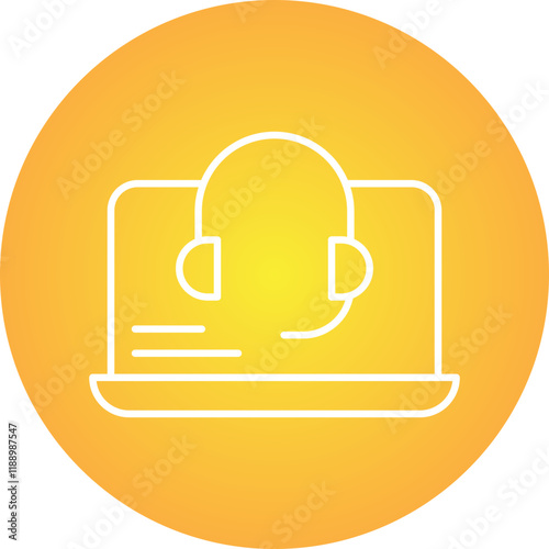 Online Support icon single vector illustration