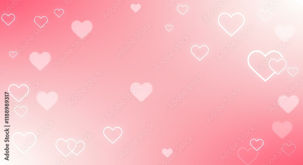 Romantic Pink Gradient Background with Scattered Hearts Valentine s Day Design Love Concept Romantic Pink Gradient Background with Scattered Hearts Valentine s Day Design Love Concept