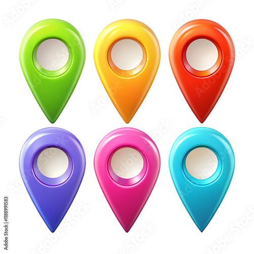 Set of location pin icons