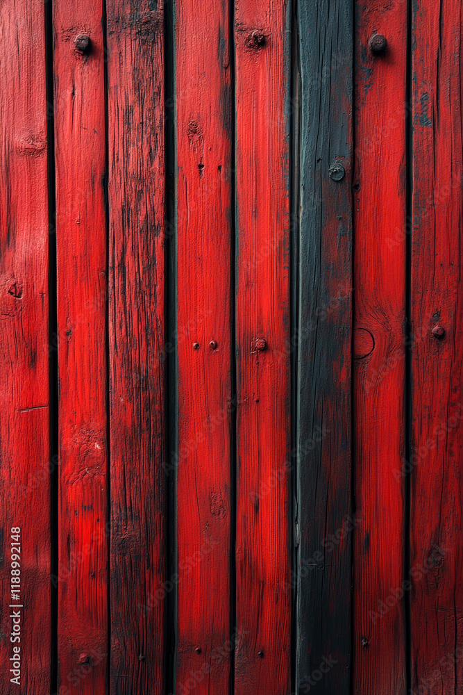 A red and black wooden background with a black and red stripe. The background is very old and worn A red and black wooden background with a black and red stripe. The background is very old and worn