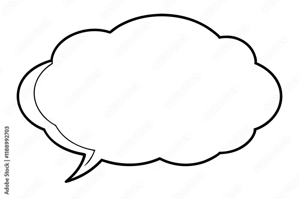 Creative Speech Bubble Clipart Silhouette Icon on Clean White Background Creative Speech Bubble Clipart Silhouette Icon on Clean White Background