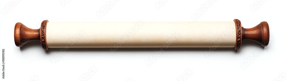 Rolling pin with wooden handles on a white isolate background Rolling pin with wooden handles on a white isolate background