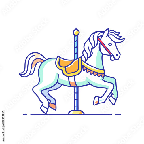 carousel horse vector icon, carousel horse vector illustration - simple illustration of carousel horse, perfect for logos,and carousel horse -themed designs.