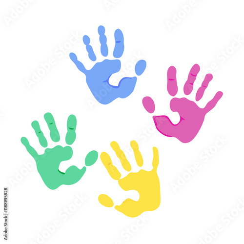 children s handprints vector icon, children s handprints vector illustration - simple illustration of children s handprints, perfect for logos,and children s handprints -themed designs.