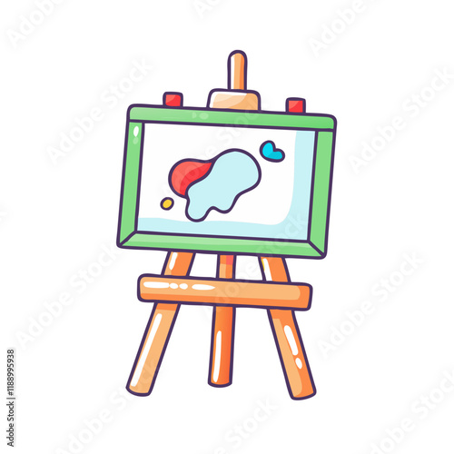 children s art easel vector icon, children s art easel vector illustration - simple illustration of children s art easel, perfect for logos,and children s art easel -themed designs. photo