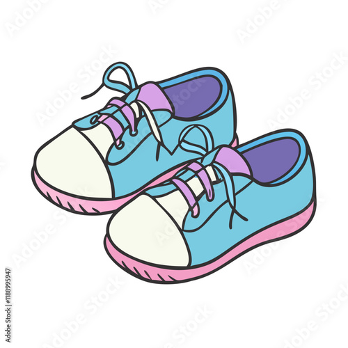 children s shoes vector icon, children s shoes vector illustration - simple illustration of children s shoes, perfect for logos,and children s shoes -themed designs.