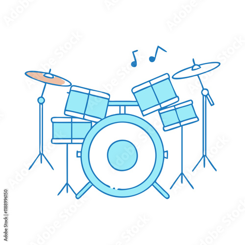 drum set vector icon, drum set vector illustration - simple illustration of drum set, perfect for logos,and drum set -themed designs. photo