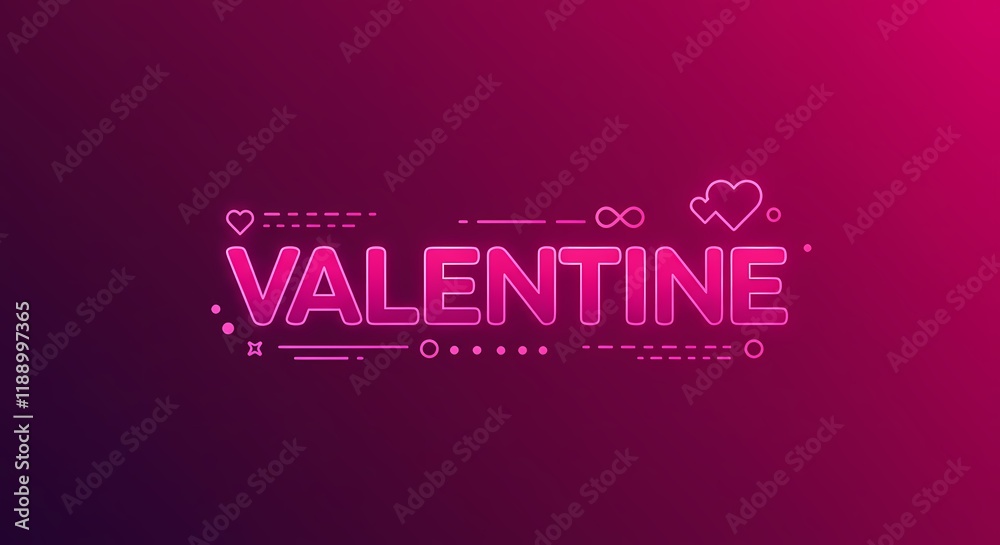 Valentine s Day Neon Sign Pink Hearts and Romantic Design Element Valentine s Day Neon Sign Pink Hearts and Romantic Design Element
