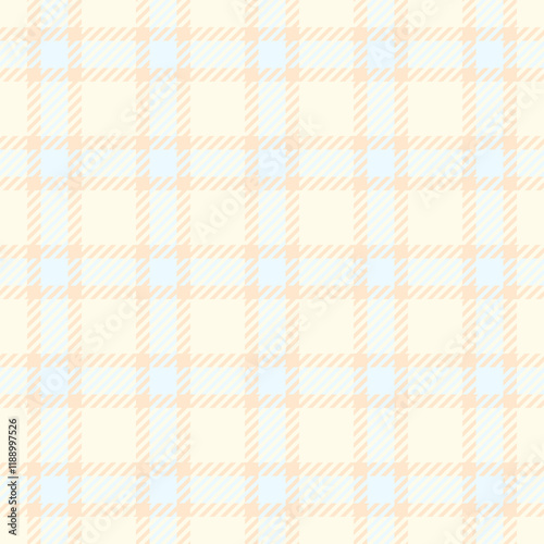 Outline textile fabric texture, customizable tartan vector seamless. Nostalgia pattern check background plaid in ivory and blanched almond colors.