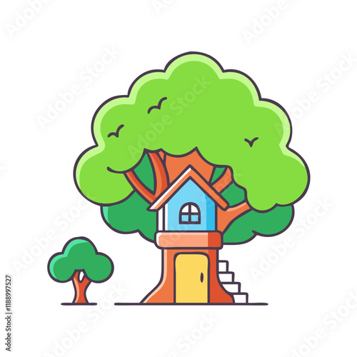 treehouse vector icon, treehouse vector illustration - simple illustration of treehouse, perfect for logos,and treehouse -themed designs.