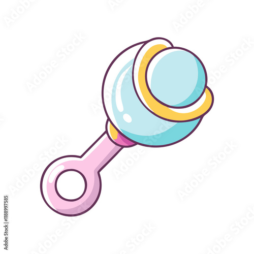 baby rattle vector icon, baby rattle vector illustration - simple illustration of baby rattle, perfect for logos,and baby rattle -themed designs.