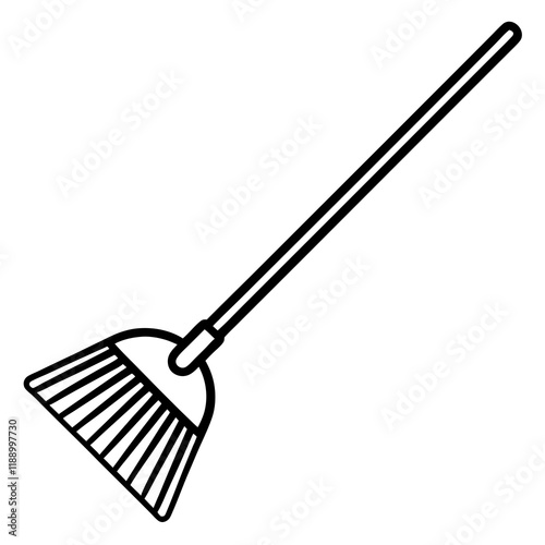 Abstract Rake Silhouette Line Art