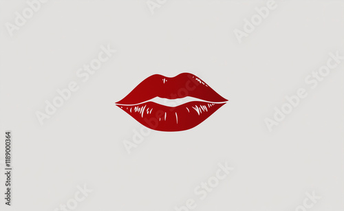 Isolated Red Lipstick Kiss Mark Vector on White Background, Clip Art for Valentine's Day Celebration.