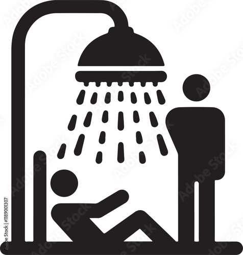 Shower icon silhouette vector. Shower sing. Shower logo icon. Watering can bathroom icon on a white background