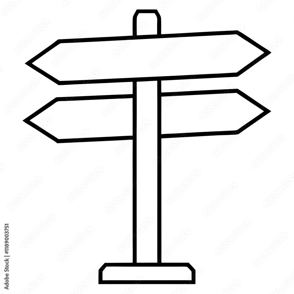 Abstract Signpost Line Art Vector Style Abstract Signpost Line Art Vector Style