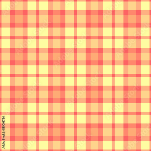 Vibrant yellow and coral plaid pattern.  Perfect for backgrounds, textiles, or website designs.  Seamless repeat for endless possibilities  Add a touch of summery warmth to your projects.