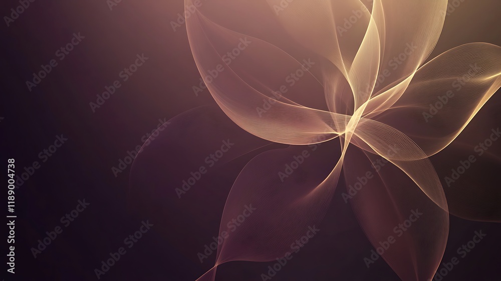 Obraz premium Abstract Golden Brown Waves Flowing Design